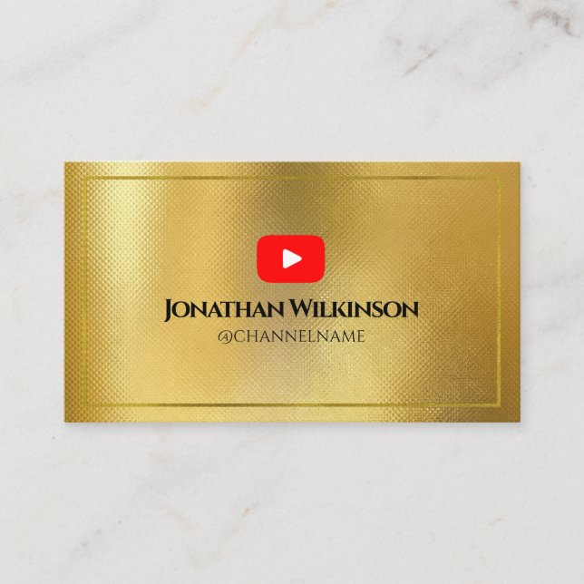 YOUTUBE-kanalannonsering QR-kod GULD Visitkort (Framsida)