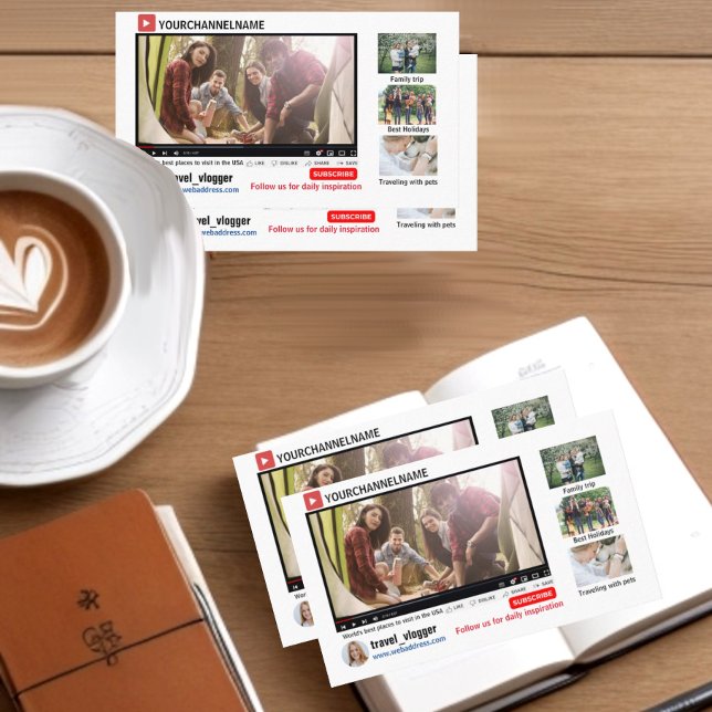 Youtube-kanalbefordran, Affärskort Visitkort (Channel canal youtube business card)