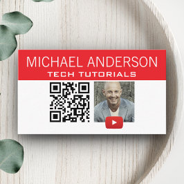YouTube-kanallogo och QR-kod | Modern YouTuber Visitkort