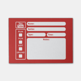 Youtube noterar den videopd planneren post-it block