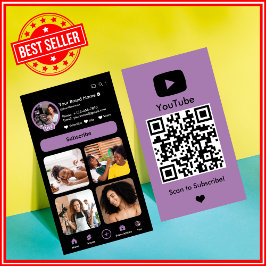 YouTube Syrén Influencer Vlogger Skapare QR-kod Visitkort