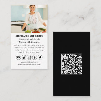 Youtuber Tiktok Cooking Channel Social Media Icons Visitkort