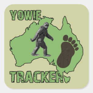 Yowie Tracker Fyrkantigt Klistermärke