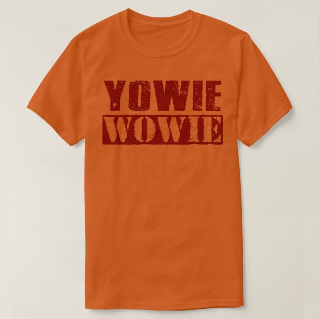 Yowie Wowie Vintage Maroon Text T Shirt (Design framsida)