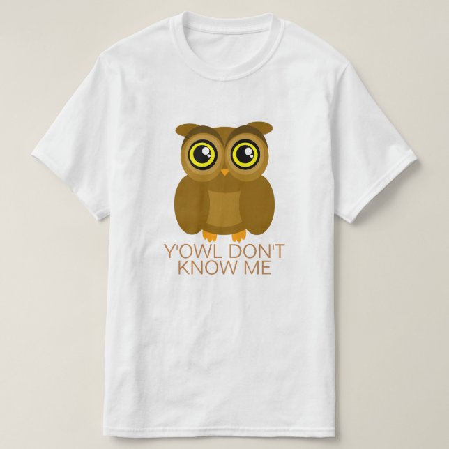 Y'Owl vet inte mig Tee (Design framsida)