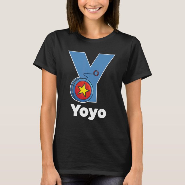 Yoyo Alphabet 70s 80s 90s Gammal Game Pastim T Shirt (Framsida)