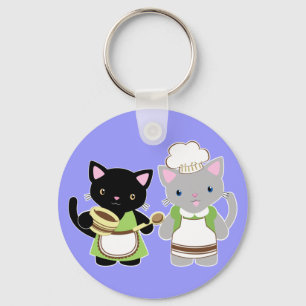 Yoyo och Suki Neko baking kattunge Nyckelring