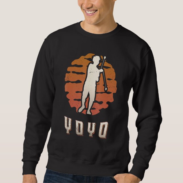 Yoyo Vintage Retro Klassisk Solnedgång Lång Ärmad Tröja (Framsida)