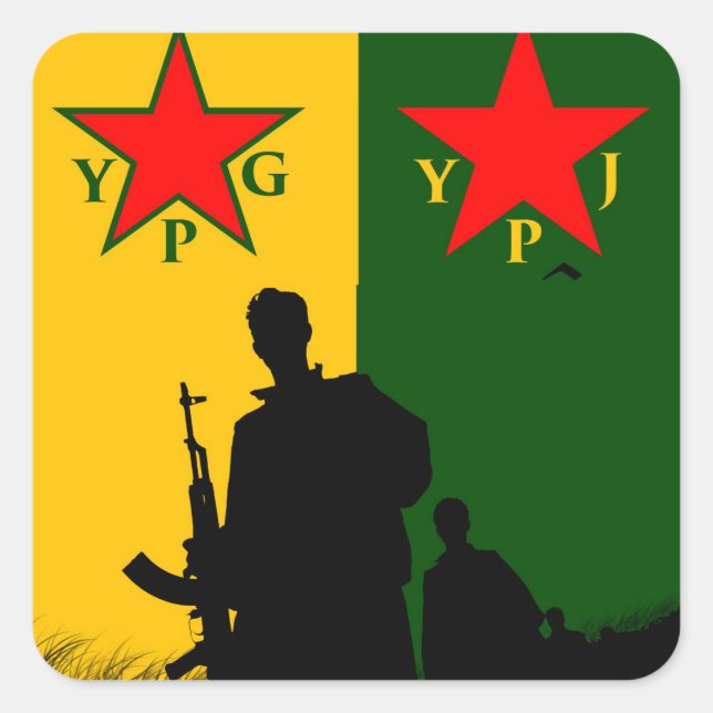 ypg-ypj fyrkantigt klistermärke (Framsida)