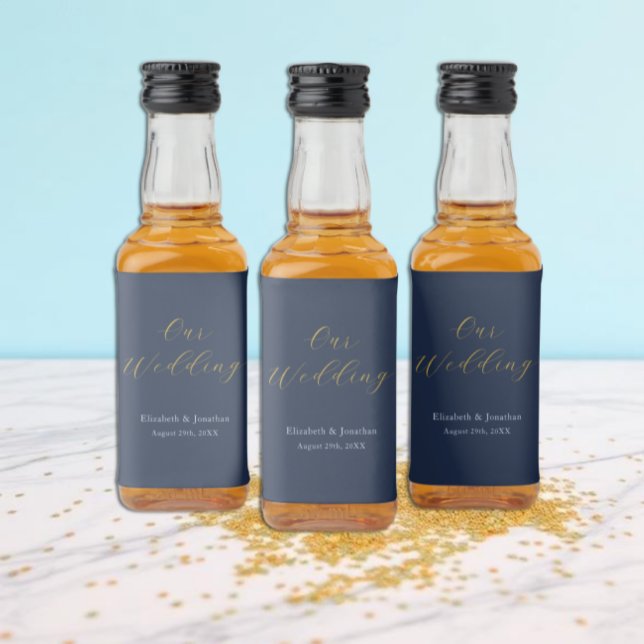 Yppig Blå Bröllop Spritflaskor Etikett (Skapare uppladdad)