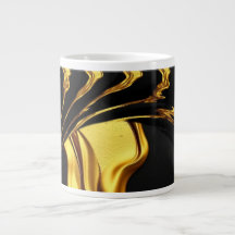 Yppig Virvel Flytande Guld Svart Monokrom Design