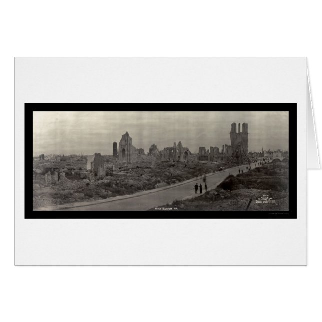 Ypres Belgium WWI Photo 1919 Hälsningskort (Framsidan Horizontal)