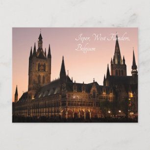 Ypres Trasa Hall, Belgien, Night Vykort