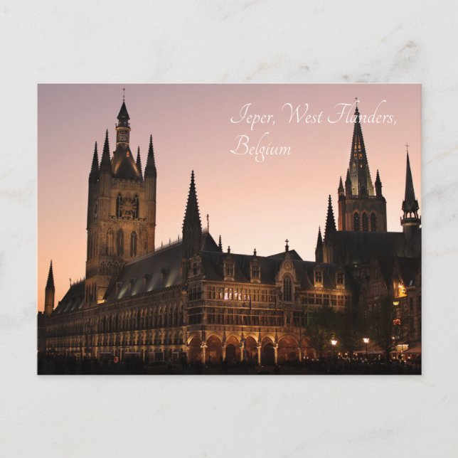 Ypres Trasa Hall, Belgien, Night Vykort (Framsida)