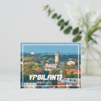 Ypsilanti Michigan Aerial City View Postcard Vykort