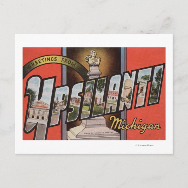 Ypsilanti, Michigan - Stora Brev Scenes Vykort (Framsida)