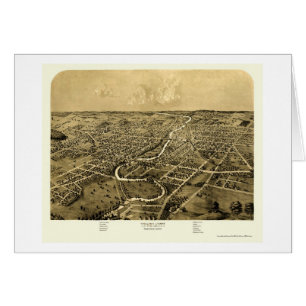 Ypsilanti panorama- karta för MI - 1868 Hälsningskort