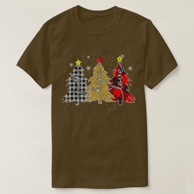 yqQG Leopard Faith God jul Julgran Chris T Shirt (Design framsida)