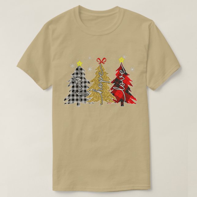 yqQG Leopard Faith God jul Julgran Chris T Shirt (Design framsida)