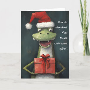Yr Galen Alligator Jultomte Julkort Kort