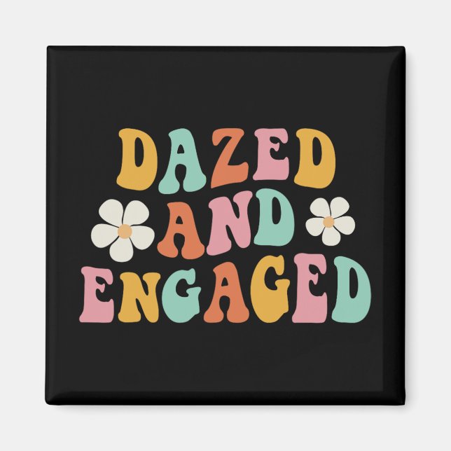 Yr och förlovad blommor Groovy möhippa del Magnet (Framsidan)