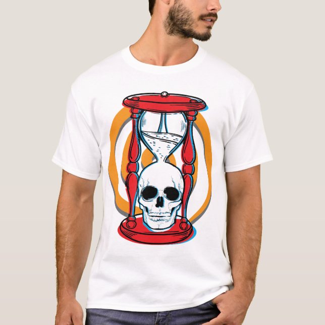 Yr skalle och timglas-för ljusa skjortor t shirt (Framsida)