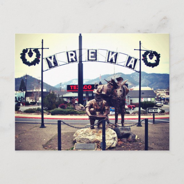 Yreka Miner Statue Vykort (Framsida)