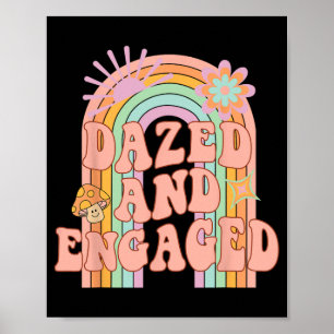 Yrkad och engagerad Groovy Rainbow Team Brud Bröll Poster
