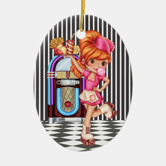 Yrkanden - servitris - SRF Julgransprydnad Keramik (Framsidan)