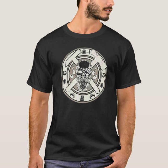 Yrke av hantverksverksamhet Skull Metalworking Gol T Shirt (Framsida)