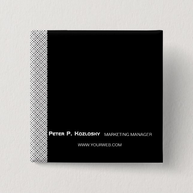 Yrke av trendiget Black Mönster Professionell Occu Knapp (Framsida)