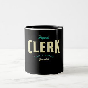 Yrke för Clerk Funny Job Title Två-Tonad Mugg