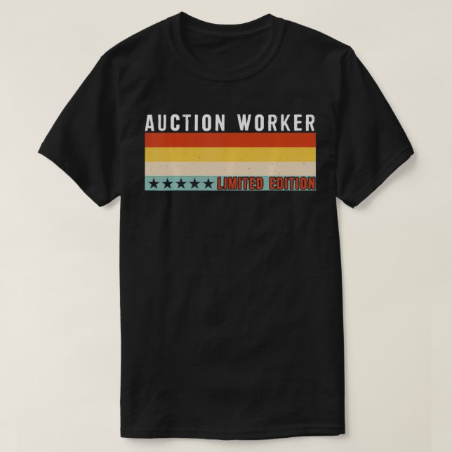 Yrke för titel för auktionsarbetare, arbetare, app t shirt (Design framsida)