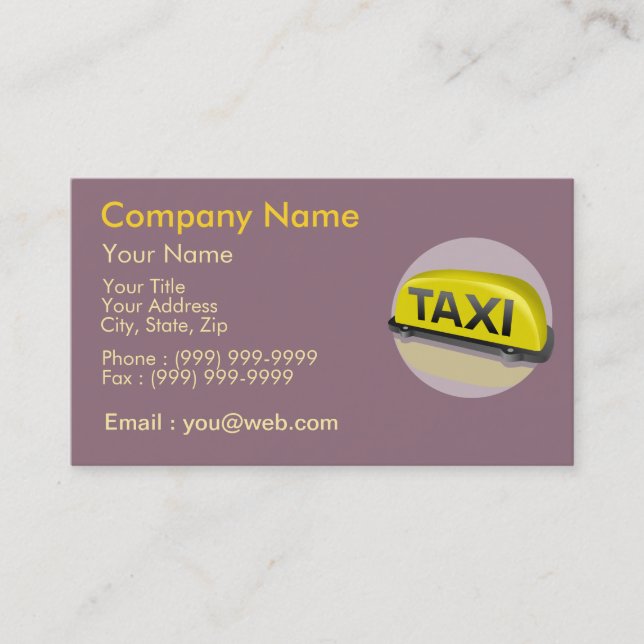 Yrke Taxichaufför Visitkort (Framsida)