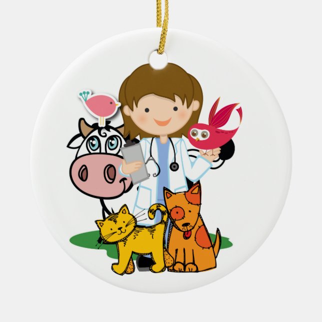 Yrke - Veterinär - SRF Julgransprydnad Keramik (Framsidan)