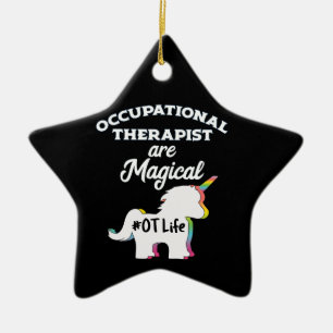 Yrkes- terapeut för terapiUnicorn OT Julgransprydnad Keramik