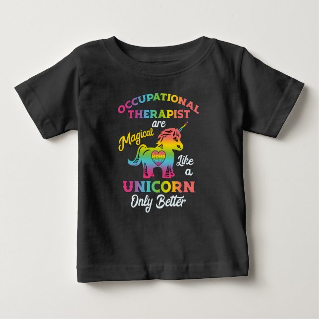 Yrkes- terapeut för terapiUnicorn OT T Shirt (Framsida)