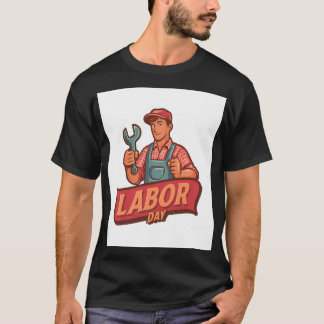 Yrkesarbetare med skruvmejsel tecknad t shirt