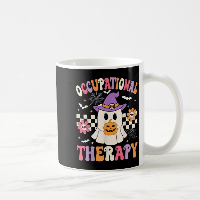 Yrkesbehandling Halloween Ot Retro Ghost Ot H Kaffemugg (Höger)
