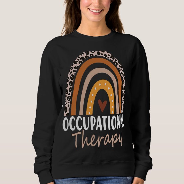 Yrkesbehandling OT - terapi OT - månatlig leopard T Shirt (Framsida)