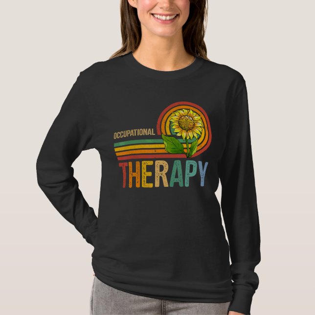 Yrkesbehandling Retro Nurse Solros T Shirt (Framsida)