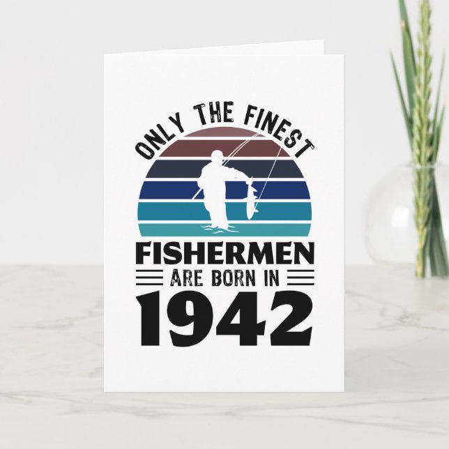 Yrkesfiskare födda 1942 80:e födelsedagen Fiskefar Kort (Framsida)