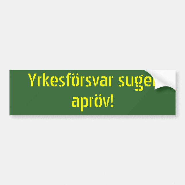 Yrkesförsvar sugerapröv bildekal (Framsidan)