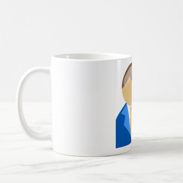 Yrkesmässig affärsmanikon med portfölj kaffemugg (Vänster)