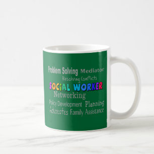 Yrkesmässig arbetsuppgiftdesign för socialarbeta kaffemugg