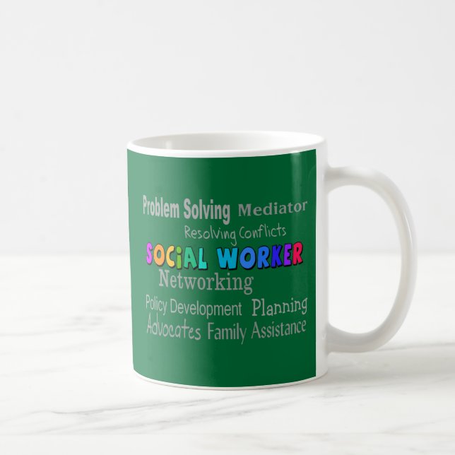 Yrkesmässig arbetsuppgiftdesign för socialarbetare kaffemugg (Höger)