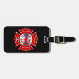 Yrkesmässig brandman (tillfoga din kontakt info), bagagebricka