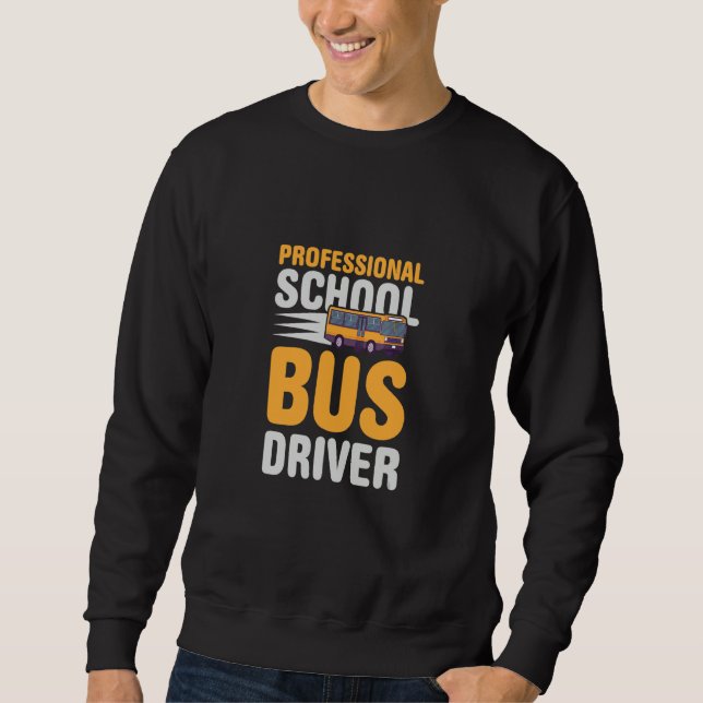 Yrkesmässig bussförare I körskola Lång Ärmad Tröja (Framsida)