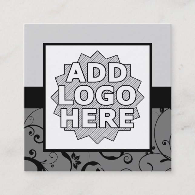 yrkesmässig damast tillfogar din egna logotyp fyrkantigt visitkort (Framsida)