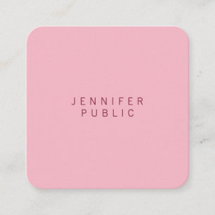 Yrkesmässig elegant blek - rosa Minimalist lyx Fyrkantigt Visitkort